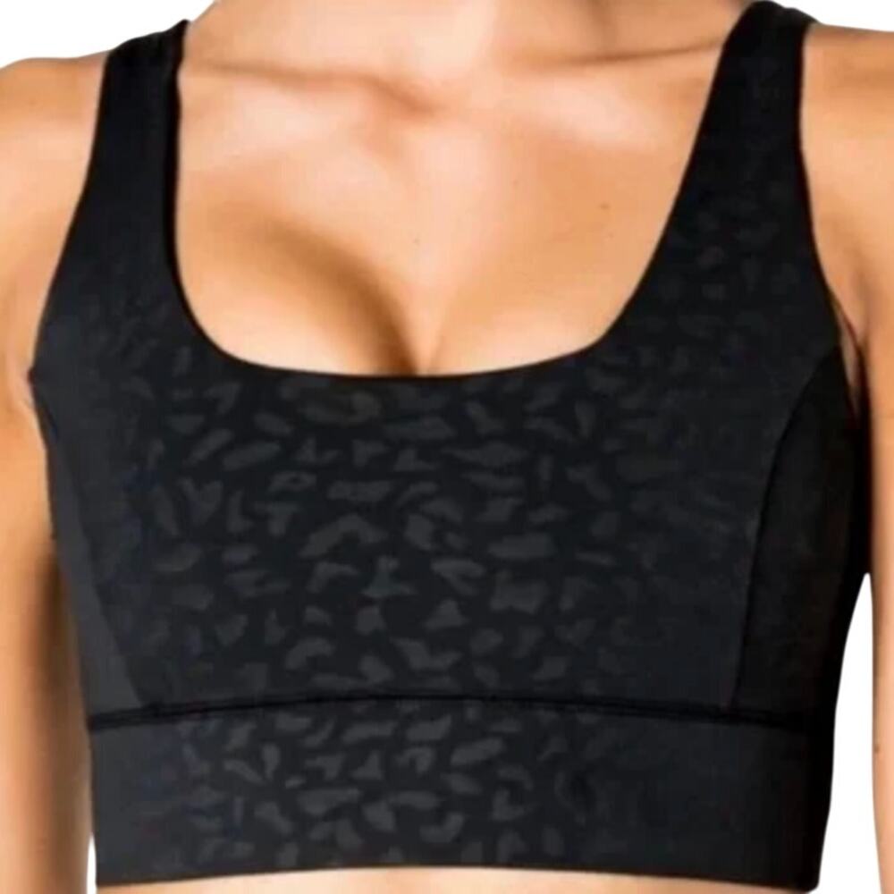 IVL Chi Chi Power Sports Bra Hydrasculpt Medium Impact Leopard Shimmer Black 10